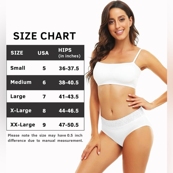 RHYFF Womens Underwear Panties Lace Soft Hipster Stretch Full Briefs 5Pack - NWT - Picture 6 of 8